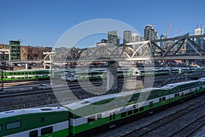 Toronto, Canada Ã¢â¬â December 4th 2018 view of the railroad track